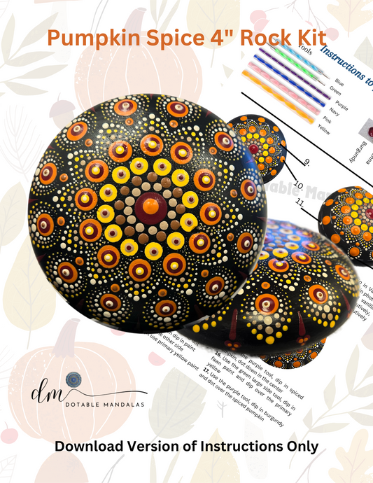 4" Pumpkin Spice Pattern Kit for Dot-Painting - Download Version