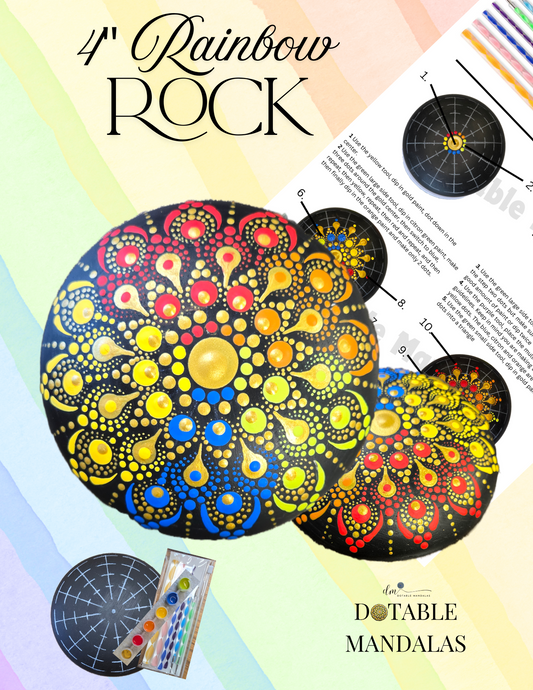 4" Rainbow Rock Dot-Painting Pattern Kit