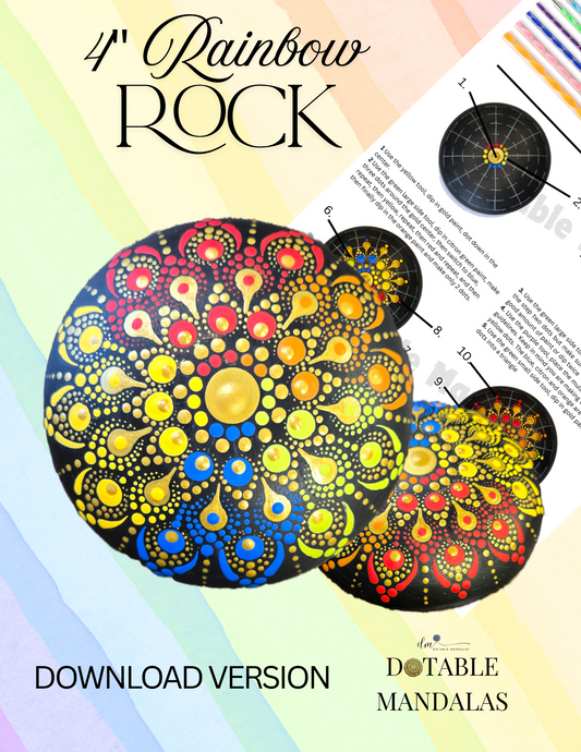 4" Rainbow Rock Dot-Painting Pattern for Download