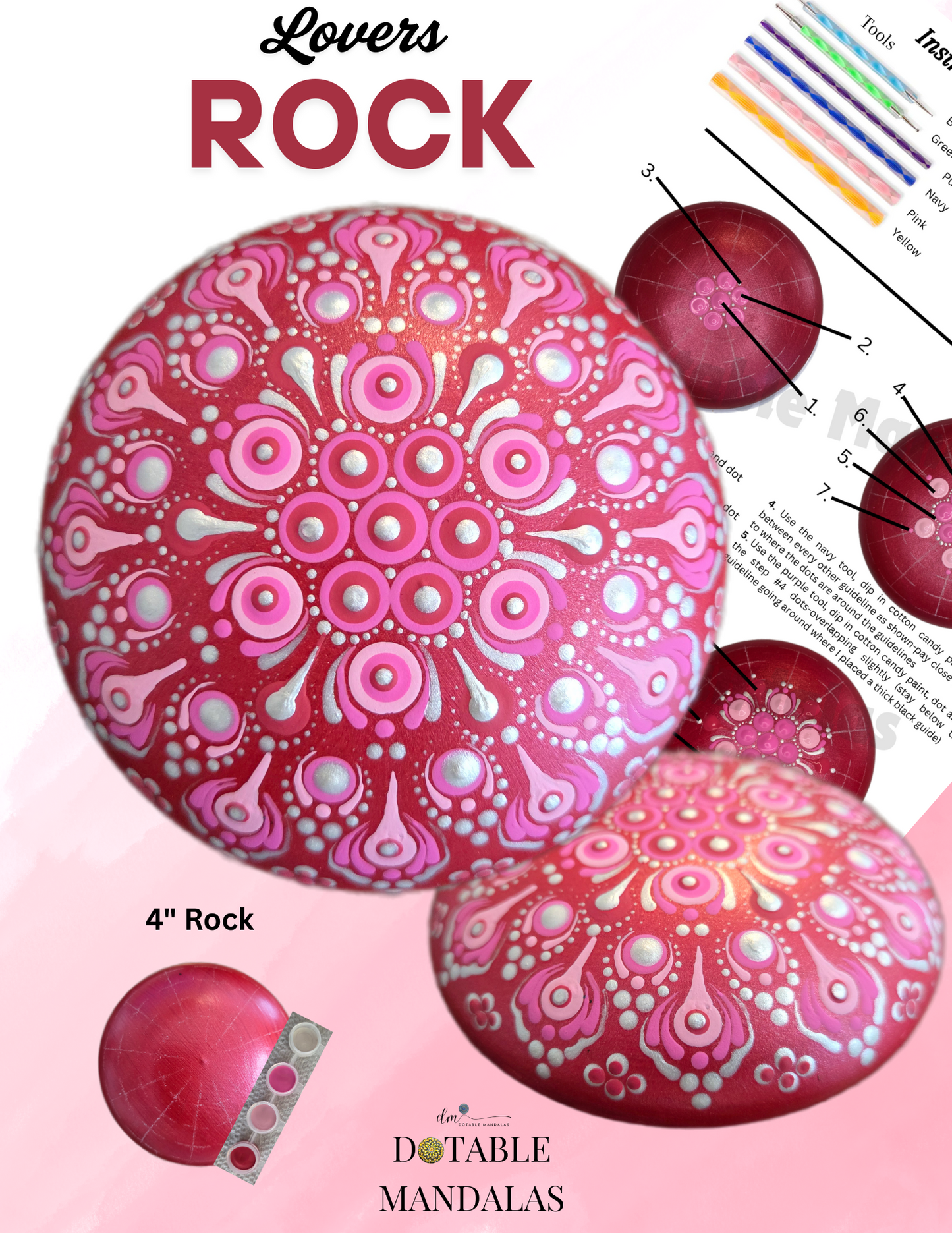 4" Lovers Rock Dot-Painting Pattern Kit
