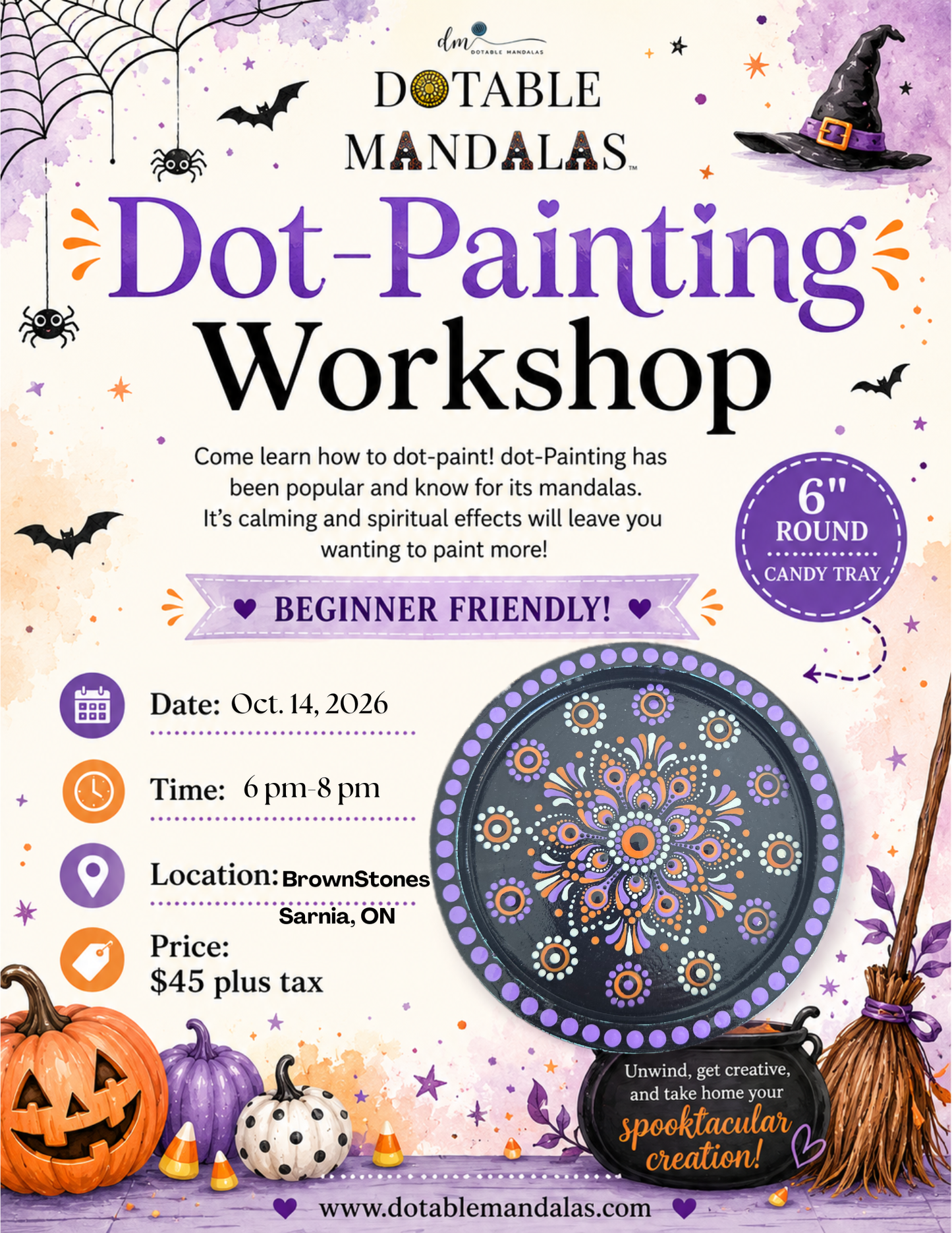 Sarnia-Candy Tray Dot-Painted Mandala Workshop