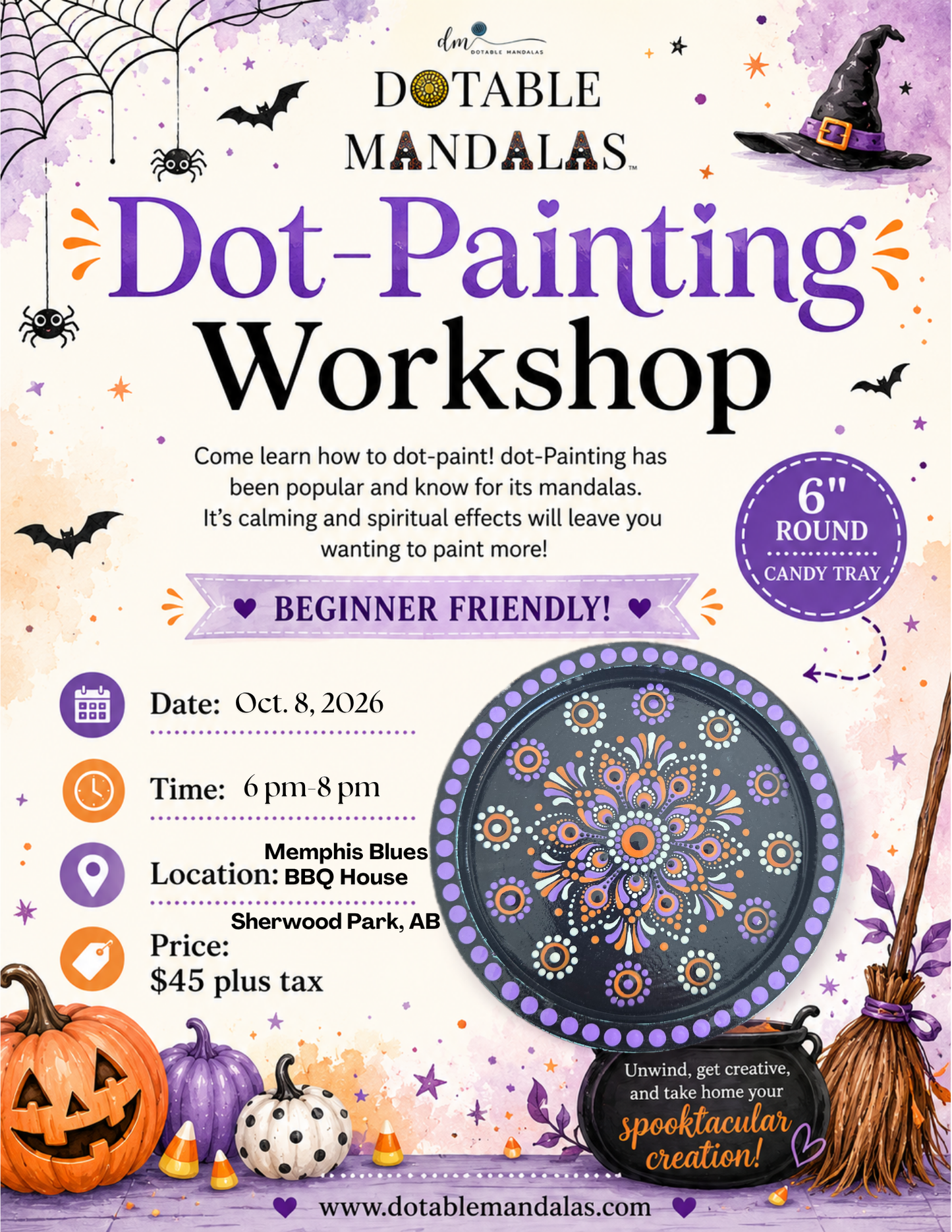 Sherwood Park-Candy Tray Dot-Painted Mandala Workshop