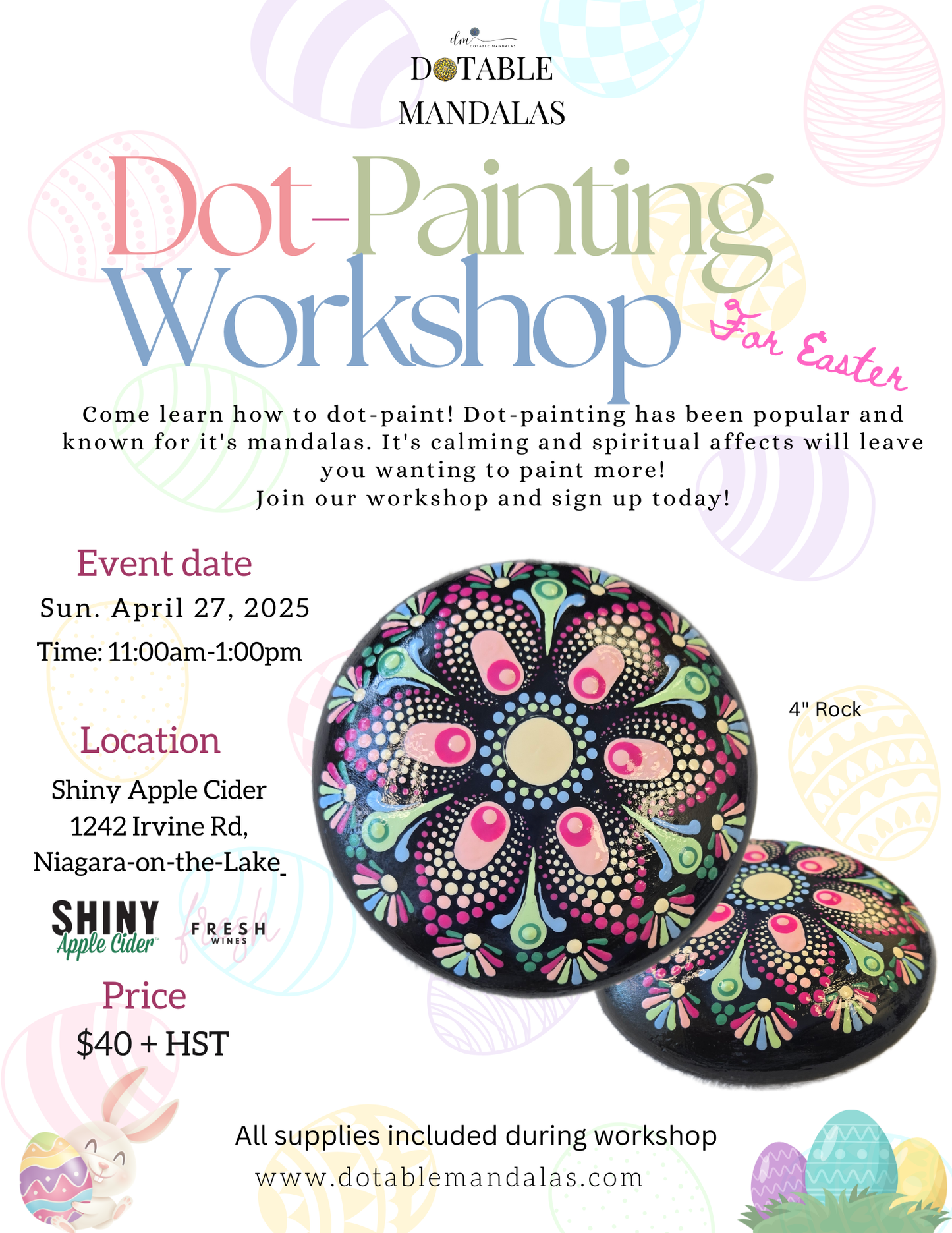 Niagara-On-The-Lake-4" Easter Theme Rock Dot-Painting Workshop