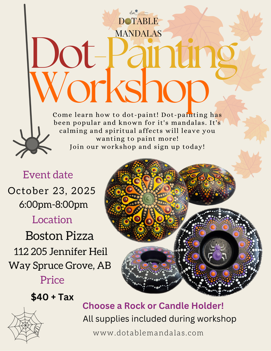 Spruce Grove-Halloween Spider Web or Autumn Leaves Dot-Painting Workshop