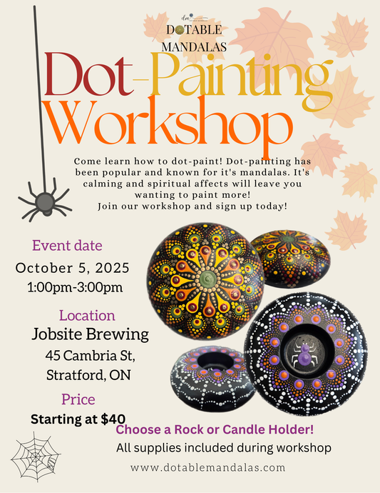 Stratford-Halloween Spider Web or Autumn Leaves Dot-Painting Workshop