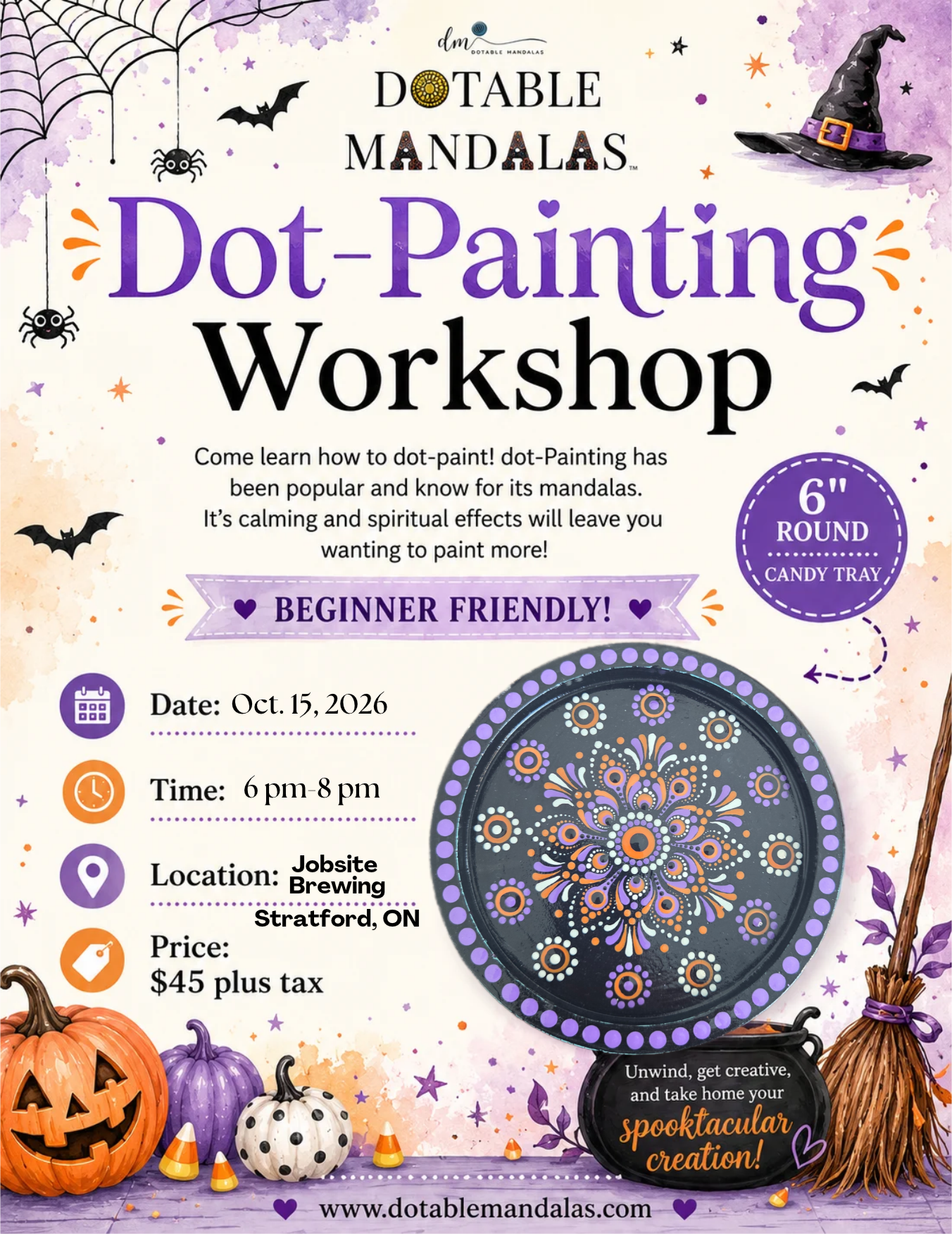 Stratford-Candy Tray Dot-Painted Mandala Workshop