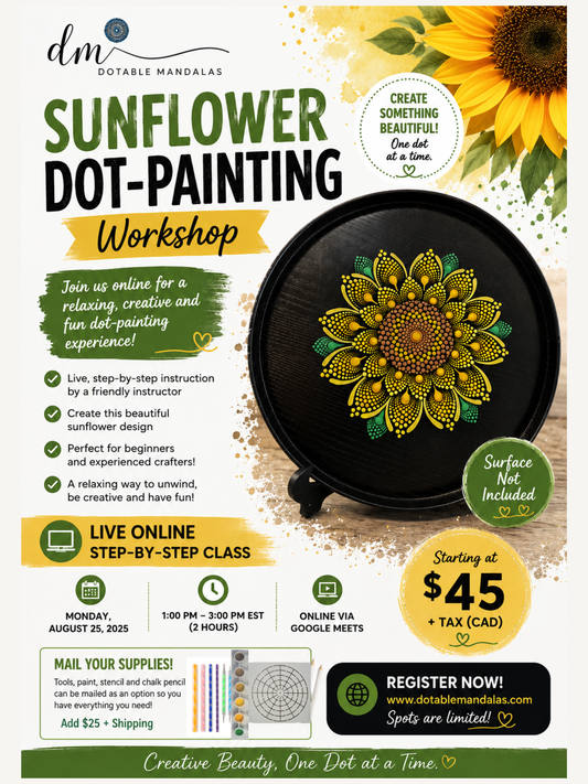 Sunflower Dot-Painting Masterclass-Online Workshop