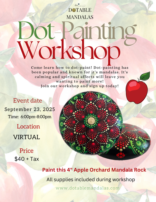 Virtual-Apple Orchard 4" Rock Dot-Painting Workshop