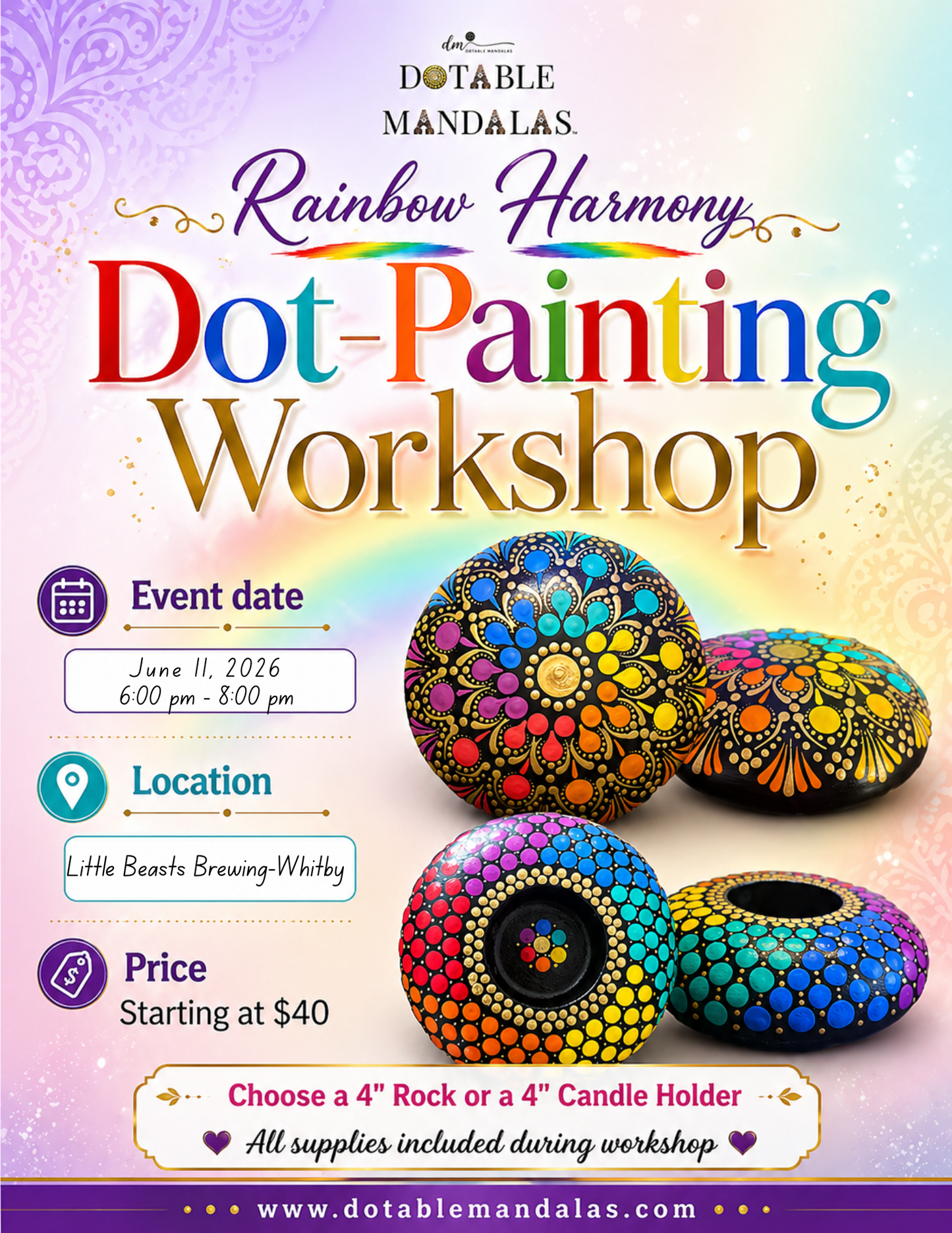 Whitby-Rainbow Harmony Dot-Painting Workshop