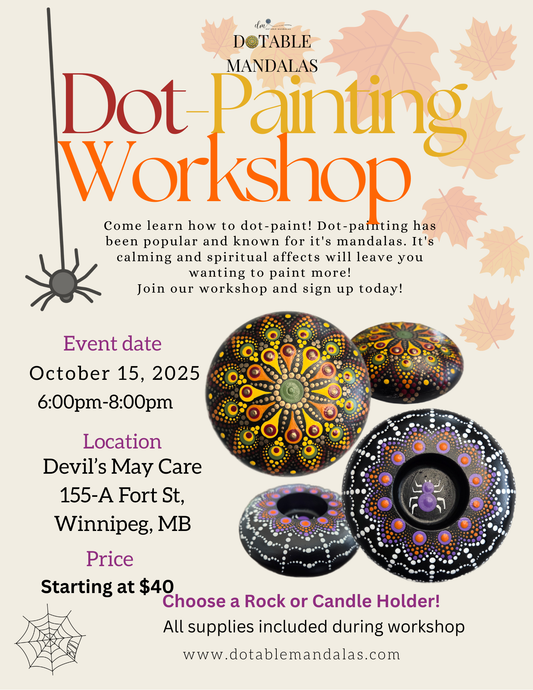 Winnipeg N-Halloween Spider Web or Autumn Leaves Dot-Painting Workshop