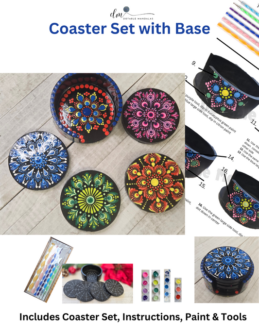 Coaster Set Pattern Kit for Dot-Painting