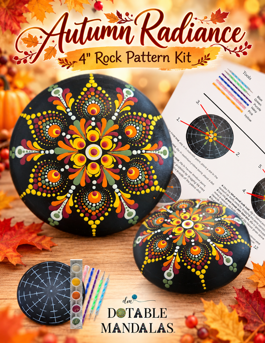 Autumn Radiance 4" Rock Dot-Painting Pattern Kit