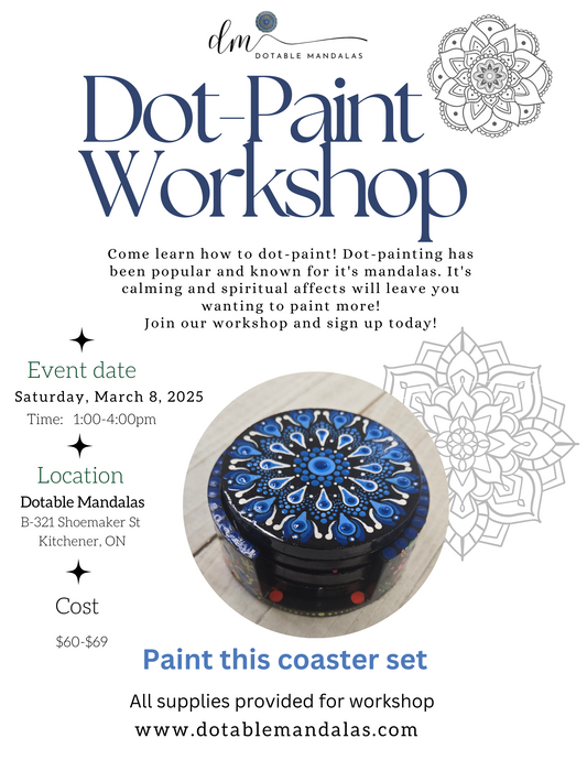 Dot-Painting Coaster Set Workshop at Dotable Mandalas