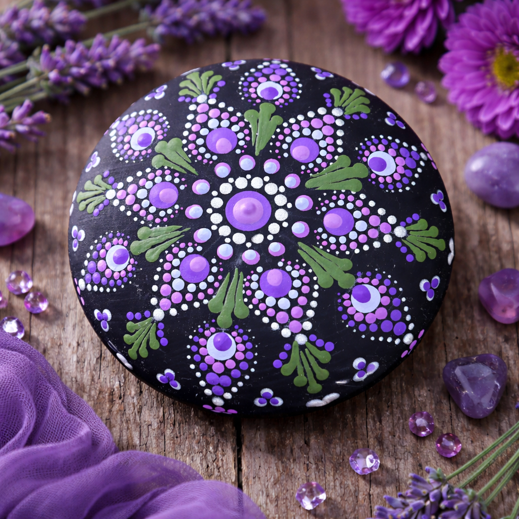 For the Love of Purple -4" Mandala Rock Dot-Painting Kit