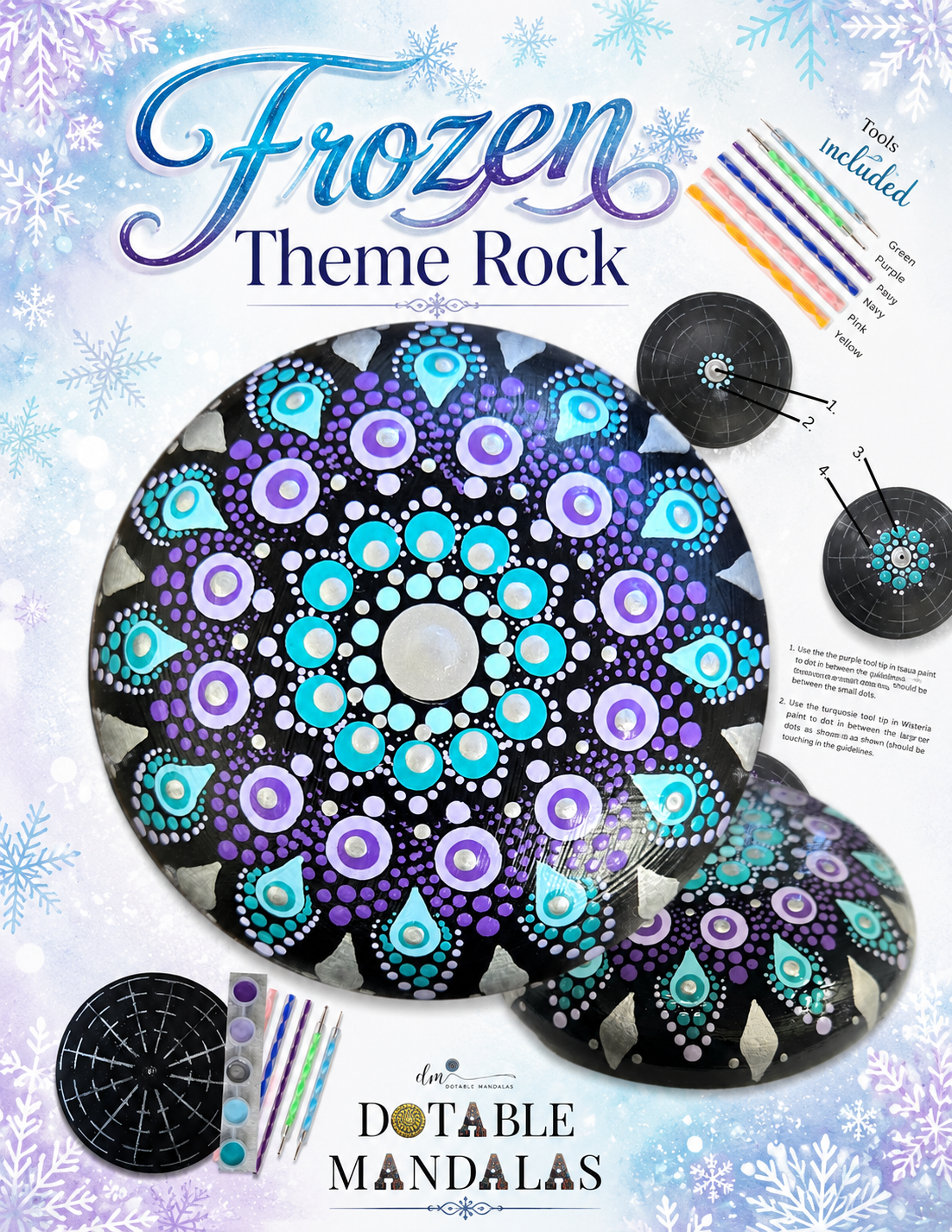 Frozen 4" Rock Dot-Painting Pattern Kit