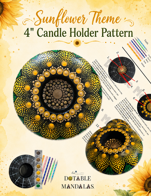 Sunflower Theme 4" Candle Holder Pattern Kit