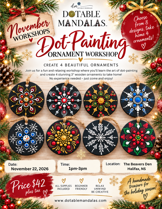 Halifax-Holiday Wooden Ornament Dot-Painting Workshop