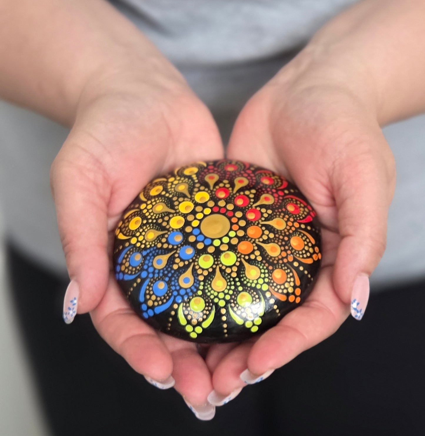 4" Rainbow Rock Dot-Painting Pattern Kit