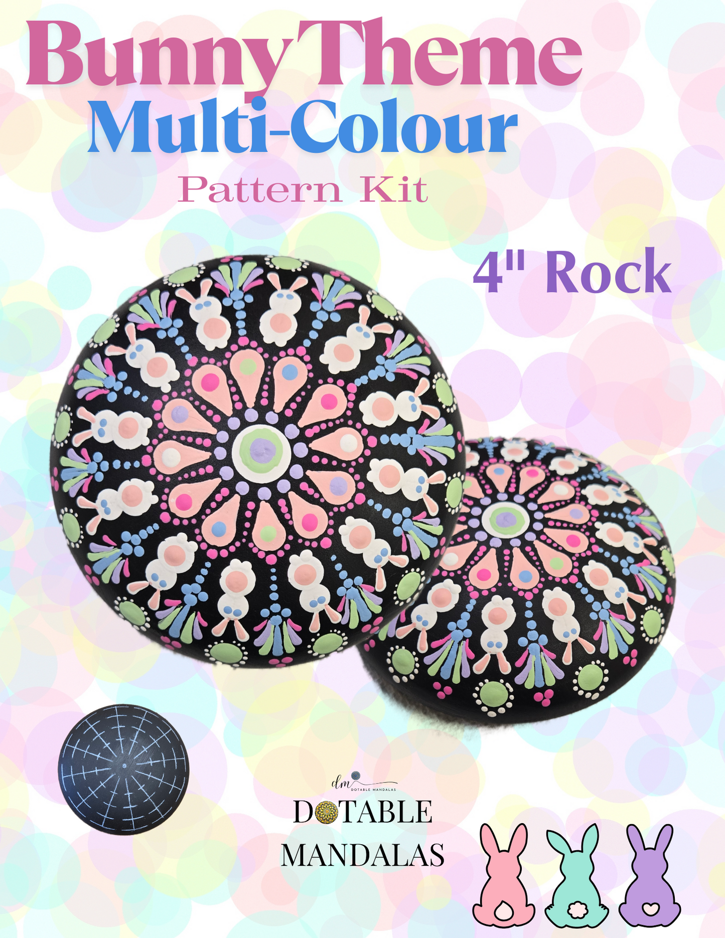 Bunny Theme Dot-Painting Pattern Kit