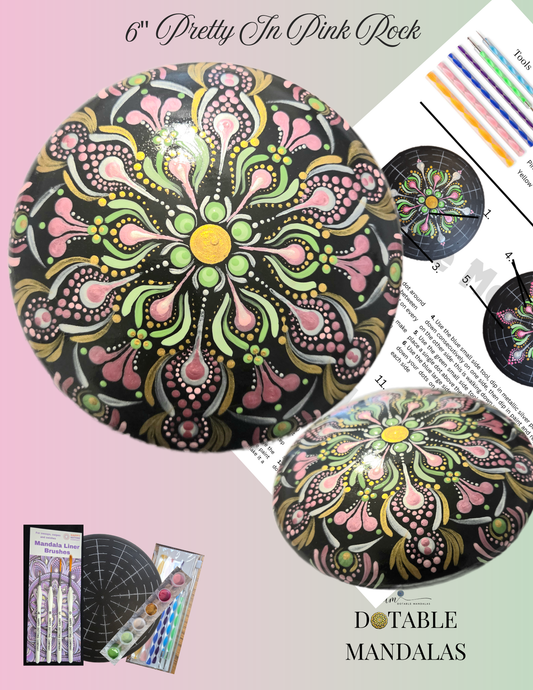 Pretty In Pink 6" Rock Dot-Painting Pattern Kit