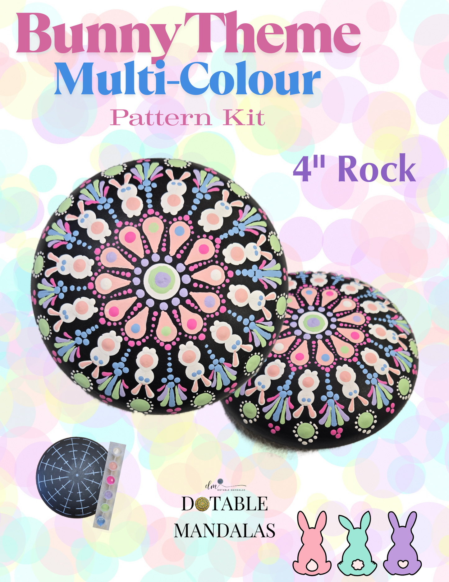 Bunny Theme Dot-Painting Pattern Kit