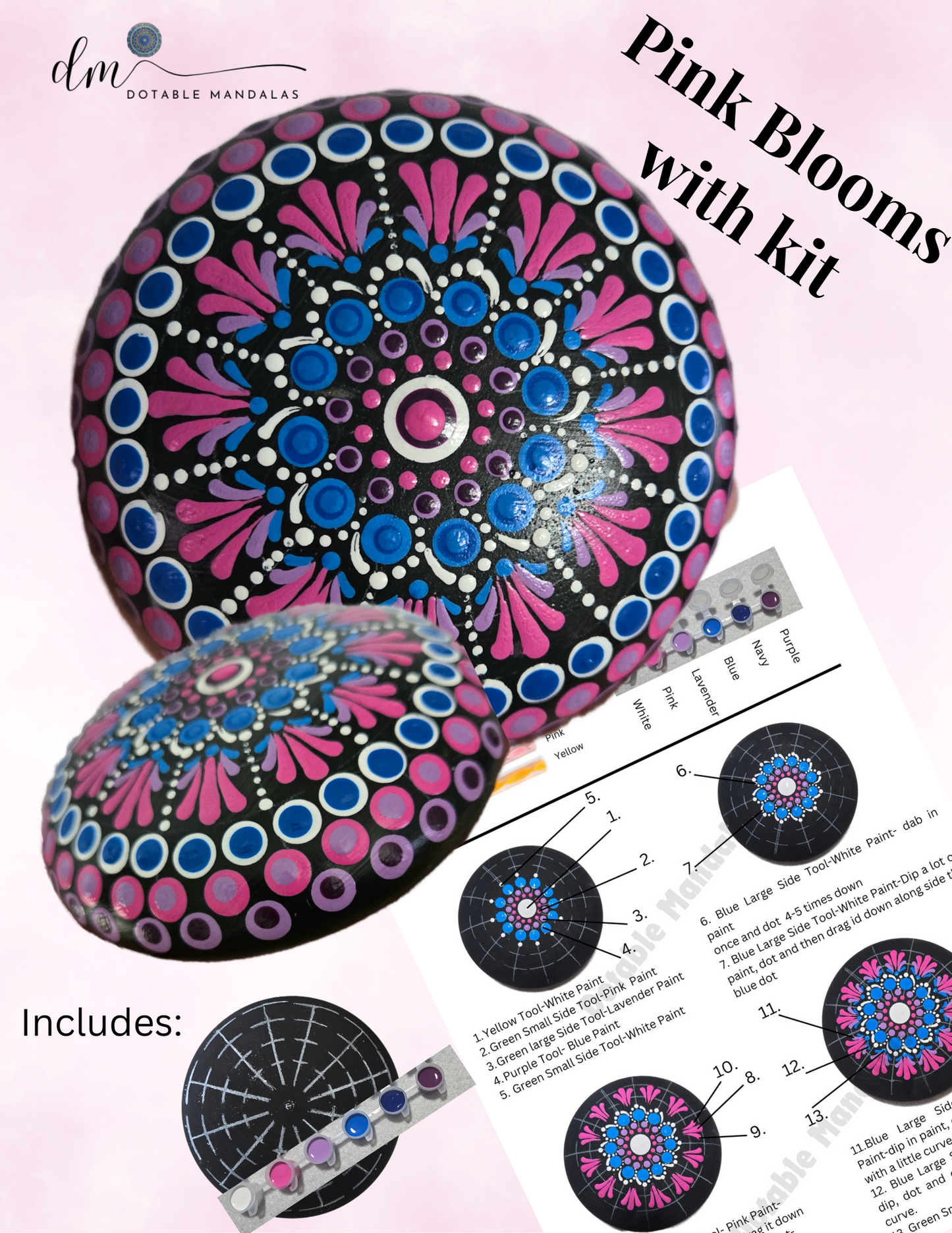 4" Pink Bloom Rock Kit with Optional Add Ons