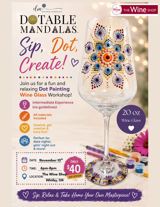 Whitby-Sip, Dot & Unwind-Wine glass Dot-Painting Workshop